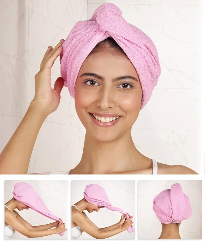 Patpug Hair Towel Wrap Absorbent Towel Hair-Drying Bathrobe Magic Hair Wrap Towel Super Quick-Drying Microfiber 500 GSM Bath Towel Hair Dry Cap Salon Towel (Multicolor) - Image 5