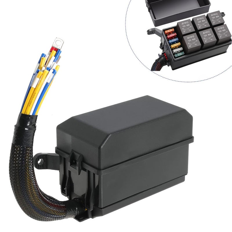 12V للسيارات صندوق مرحل 6 اتجاهات و4 أسنان، كتلة صمامات شاملة وطقم مرحلات مع أسلاك مسبقة التوصيل للسيارات والشاحنات والقوارب البحرية - Image 1