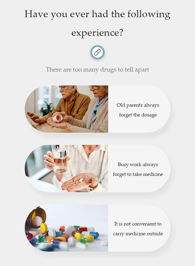 DUNISO Pill Organizer,Portable Small Weekly Travel Pill Organizer Portable Pocket Pill Box Dispenser for Purse Vitamin Fish Oil Compartments Container Medicine Box - Image 4