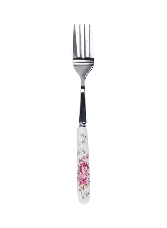 DELCASA 6-Piece Dinner Fork Set White/Pink  - Image 3