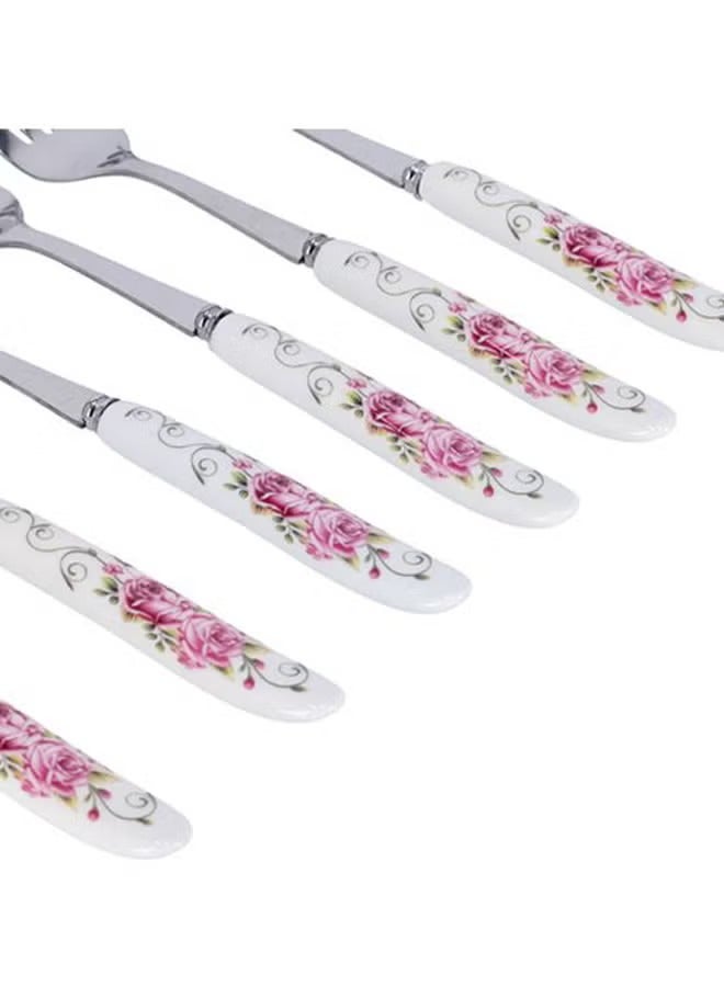 DELCASA 6-Piece Dinner Fork Set White/Pink  - Image 5