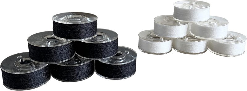 HimaPro 144 Prewound Bobbins for Embroidery Machines Size L (SA155) Good for Brother, Babylock, Janome, Bernina, Husqvarna, Pfaff Embroidery Machines Etc (Plastic Sided Black & White) - 50 Weight - Image 5