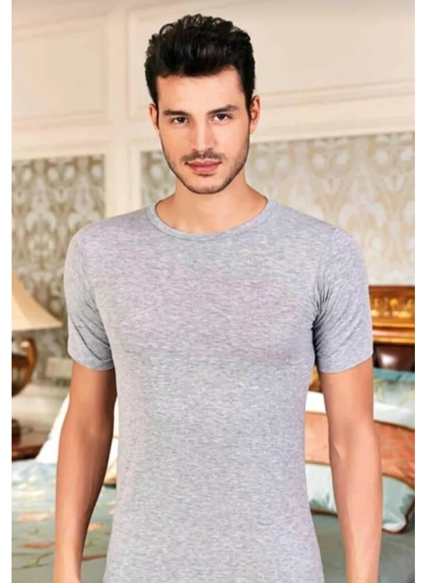 بيراك 1024 Men's Elastane Zero Collar Short Sleeve Undershirt 6 Pieces