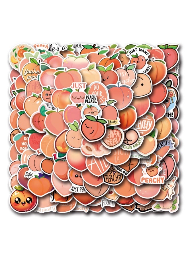 NIBEMINENT 110 Pcs Peach Deco Kit Waterproof Stickers, High Definition Printing Bright Colors, Suitable for Laptop Skateboard Luggage Water Bottle Guitar DIY - Image 2