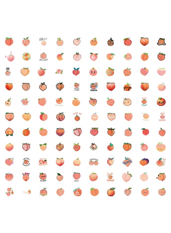 NIBEMINENT 110 Pcs Peach Deco Kit Waterproof Stickers, High Definition Printing Bright Colors, Suitable for Laptop Skateboard Luggage Water Bottle Guitar DIY - Image 3