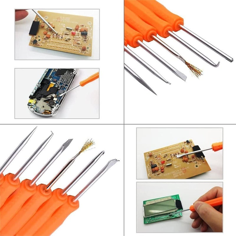 Wishlink eWINNER Soldering Iron Kit, 60W Adjustable Temperature Electrical Welding Tools, Including Welding Gun, 5pcs Soldering Tips, Desoldering Pump, Stand, Tweezers, Soldering Wire in PU Carry Bag - Image 4