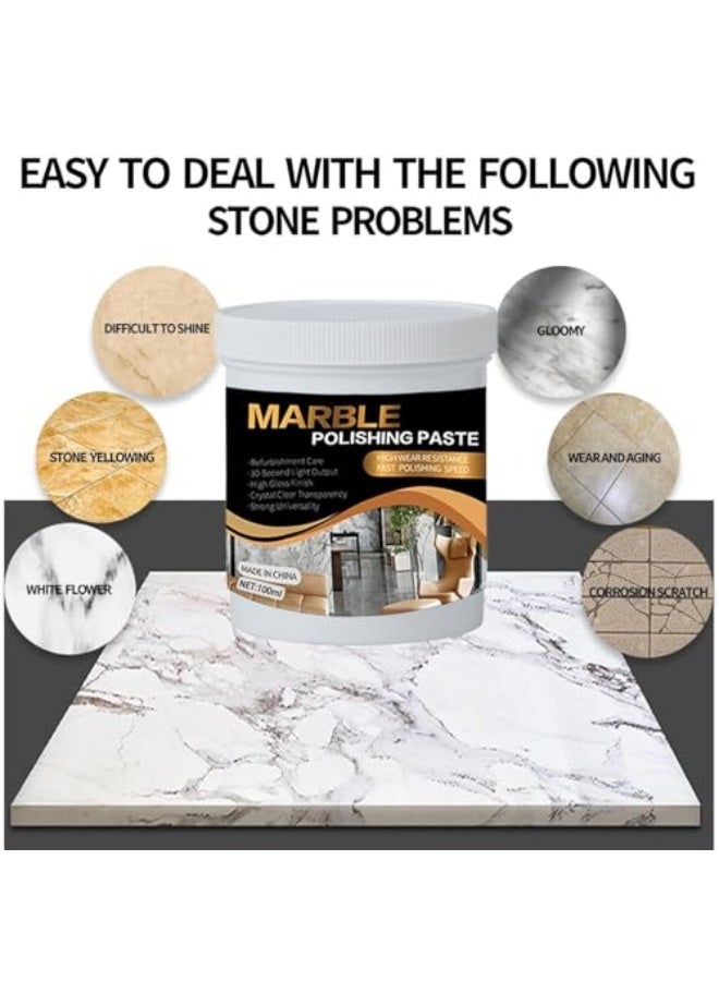 فوز اليوم معجون تلميع الرخام وتلميع الجرانيت - 100 مل مطهر بلاط الدش والحجر الرخامي - تنظيف عميق، تلميع، مزيل البقع للأرضيات، البورسلين، الدش، السيراميك، المنزل، الزجاج، الكوارتز، خزانة الحمام - Image 4