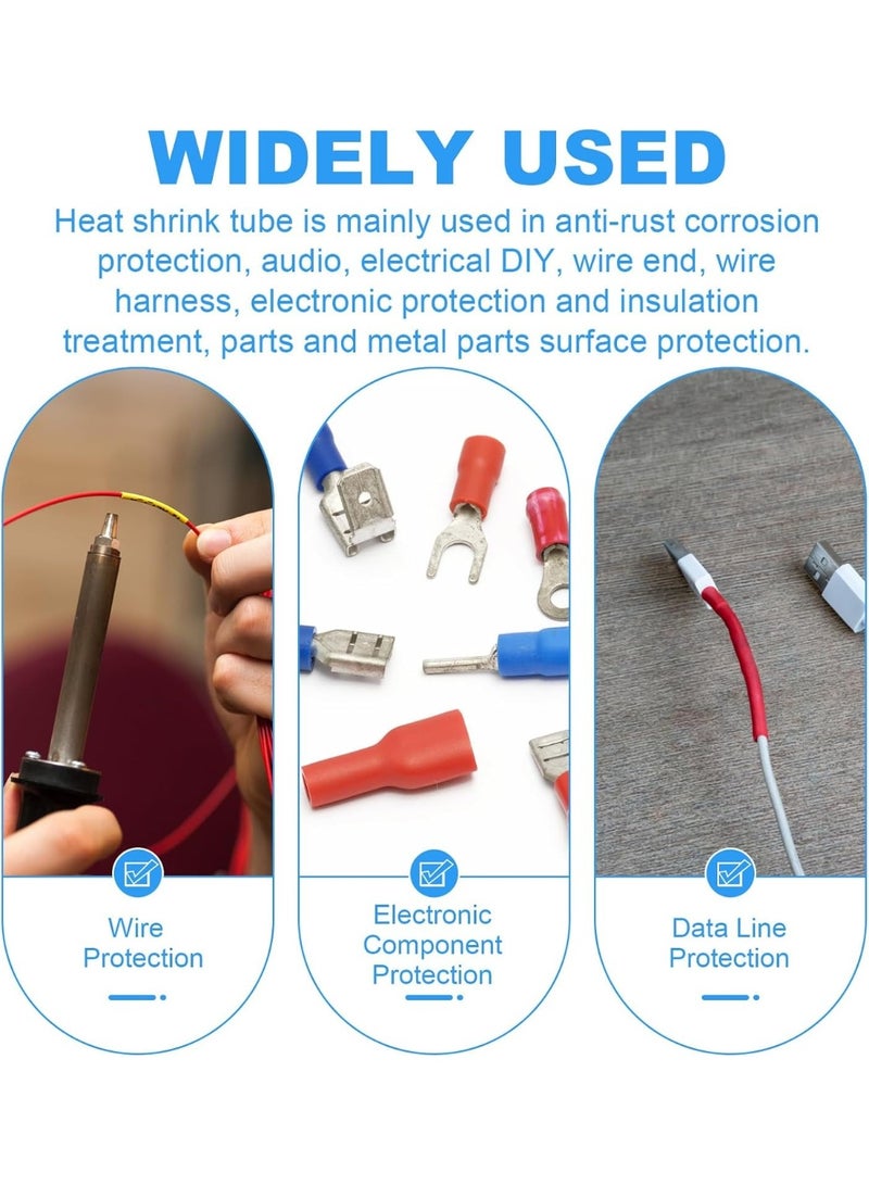 164 Pcs Heat Shrink Tubing Assortment (2:1) – Multi-Color Waterproof Wire Insulation Tubes for Electrical Repair, Cable Wrapping, Solder Protection and DIY Use – UL Approved, 8 Sizes - Image 2