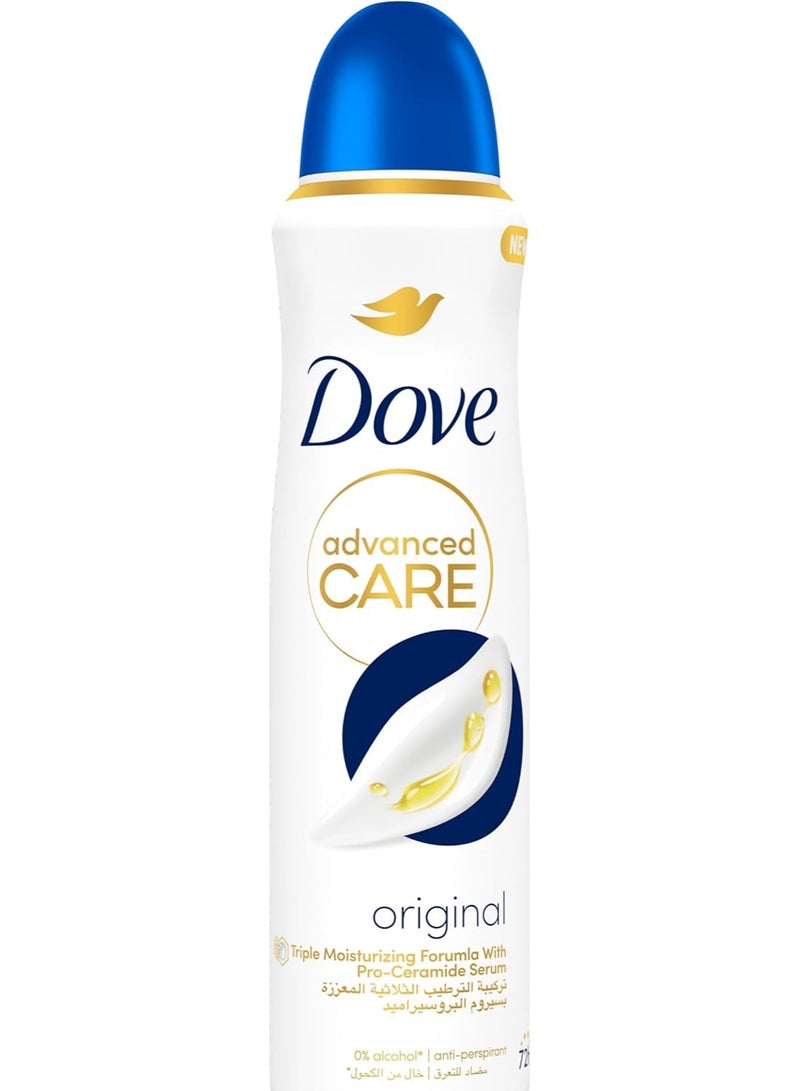 Dove Advanced Care Women Antiperspirant Deodorant Spray Original Triple Moisturizing Forumla With Pro Ceramide Serum -150 Ml - Image 1