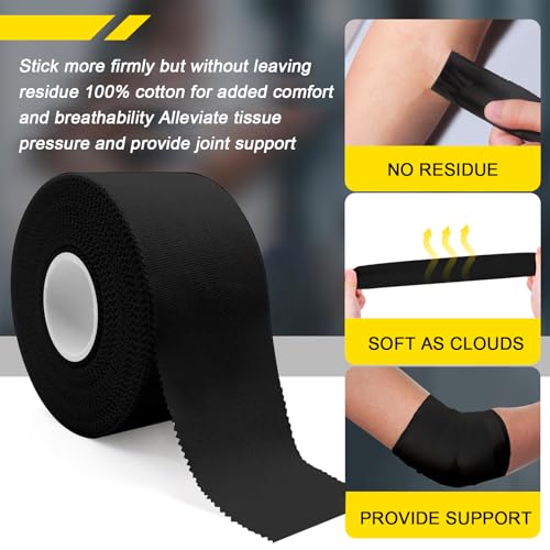 CKeep Athletic Tape, 4 Pack Black Sports Tape, Very Sturdy No Glue Residue, Wrist Ankle Tape for Muscle, Climbing, Boxing, Athletes, Baseball Bats, Strains, Sprains, Injuries（1.5 Inches） - Image 5