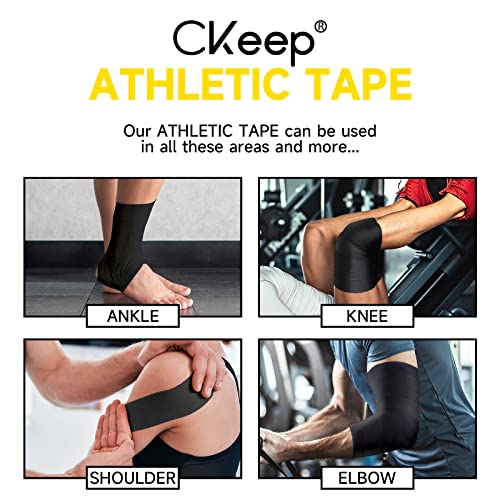 CKeep Athletic Tape, 4 Pack Black Sports Tape, Very Sturdy No Glue Residue, Wrist Ankle Tape for Muscle, Climbing, Boxing, Athletes, Baseball Bats, Strains, Sprains, Injuries（1.5 Inches） - Image 4