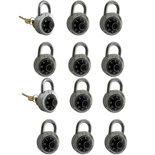 DuoTyga Combination Padlock with Key and Same Code Each Set 12 Pack 4 Keyed Alike Matching Key Combination Locker Lock for Toolbox School and Gym Locker Employee and Case Black - Image 1