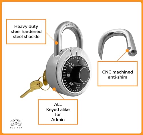 DuoTyga Combination Padlock with Key and Same Code Each Set 12 Pack 4 Keyed Alike Matching Key Combination Locker Lock for Toolbox School and Gym Locker Employee and Case Black - Image 3