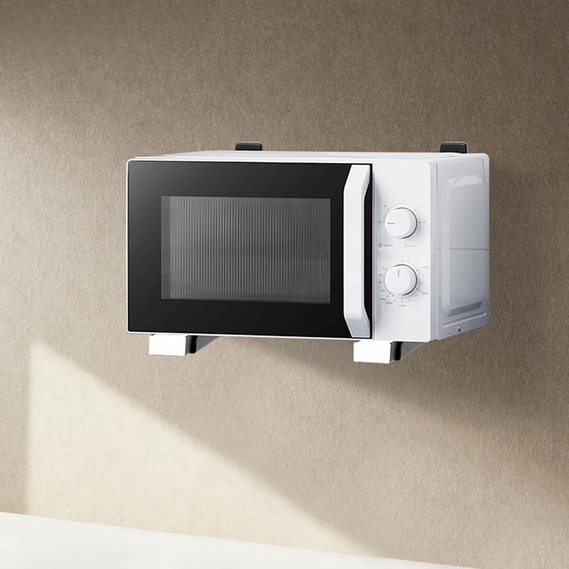 Space-Saving Wall Mount Microwave Oven Bracket Heavy Load Adjustable Rack for Small Homes & Apartments, Steel Adjustable Oven Rack Bracket - Image 2
