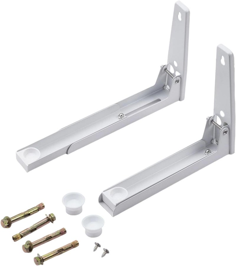 Space-Saving Wall Mount Microwave Oven Bracket Heavy Load Adjustable Rack for Small Homes & Apartments, Steel Adjustable Oven Rack Bracket - Image 5