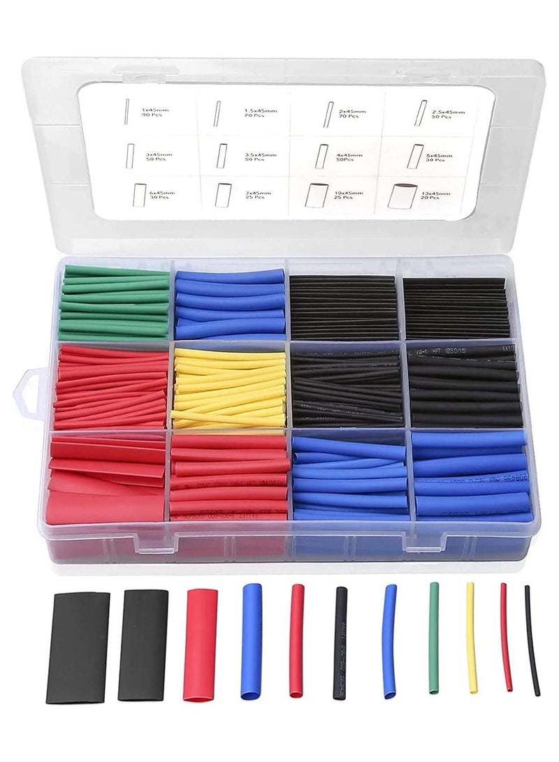 560 Pieces Heat Shrink Tubing, Electric Insulation Wrap Cable Sleeve, Insulated Sleeving Tubes, Ratio 2: 1, 5 Colors, 12 Sizes  - Image 1