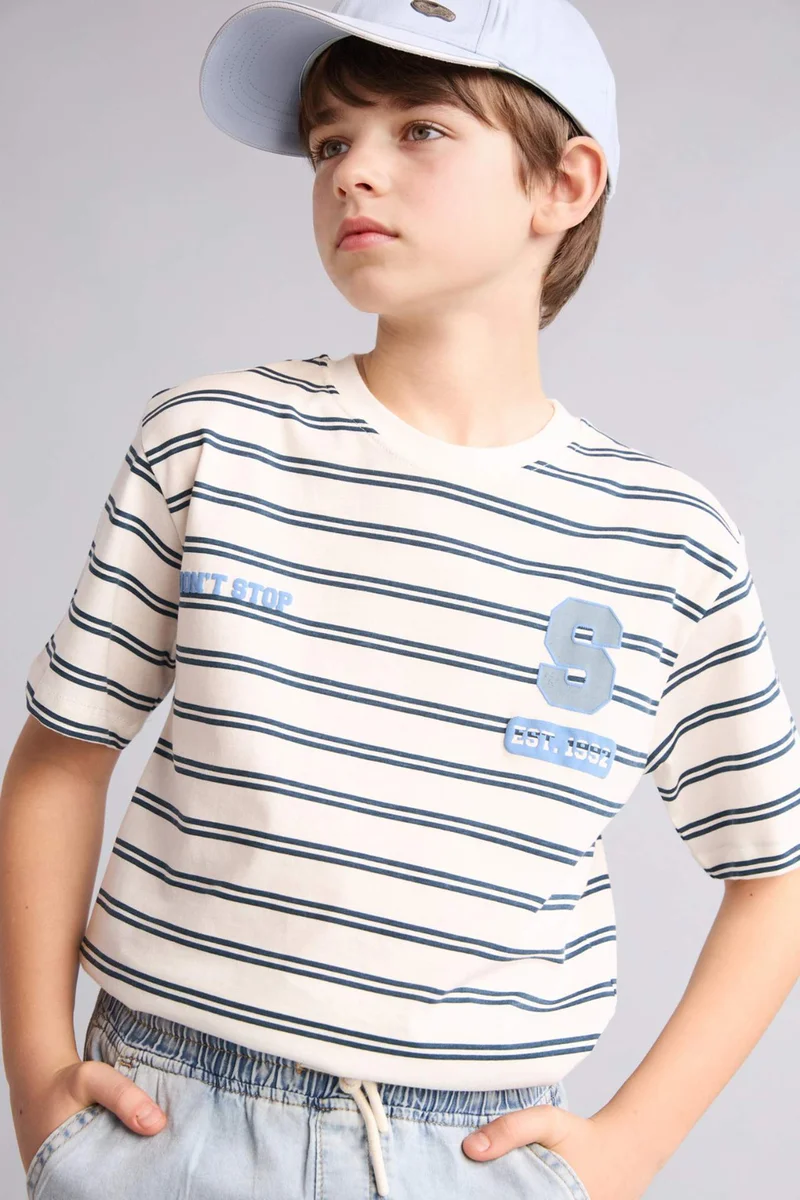 DeFacto Boy New Regular Fit Printed Short Sleeve T-Shirt