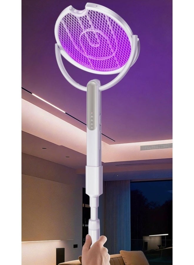CHIGO Extendable u0026 Rotatable Electric Mosquito Swatter with Night Light Charging Base, 2-in-1 Powerful Mosquito Killer for Indoor u0026 Outdoor Use, Rechargeable u0026 Angle Adjustable - Image 3