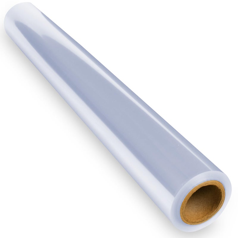 FIESTA WRAPS Clear Cellophane Wrap Roll (16 in x 110 ft) - Cellophane Roll - Clear Wrapping Paper to Wrap Gift Baskets - Gift Basket Wrapping Supplies - Papel Celofan - Image 1
