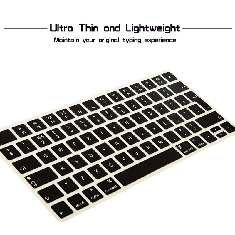 HRH Silicone Keyboard Cover Skin Protector for Magic Wireless Keyboard MLA22LL/A (A1644,2015 Released) European ISO Layout,Ombre Blue - Image 4