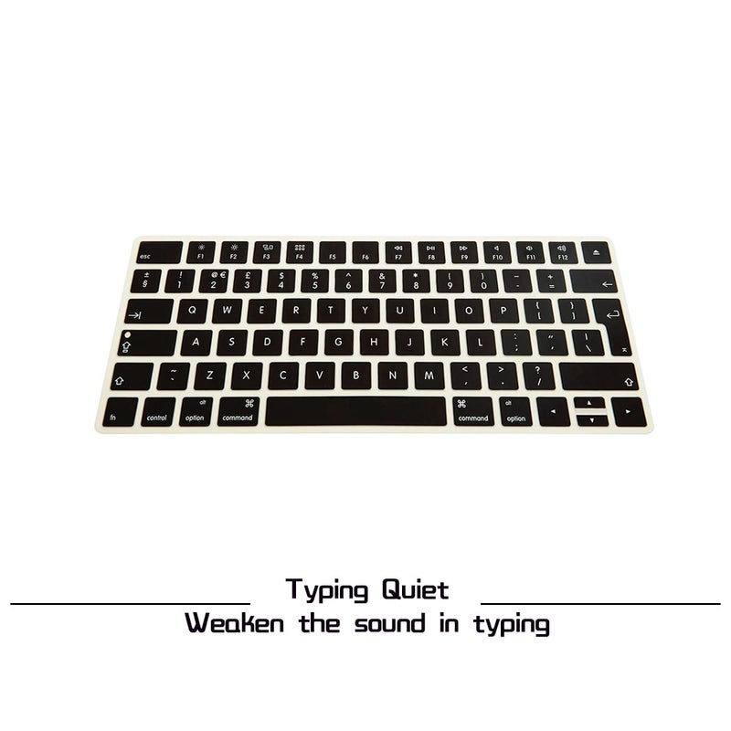 HRH Silicone Keyboard Cover Skin Protector for Magic Wireless Keyboard MLA22LL/A (A1644,2015 Released) European ISO Layout,Ombre Blue - Image 3