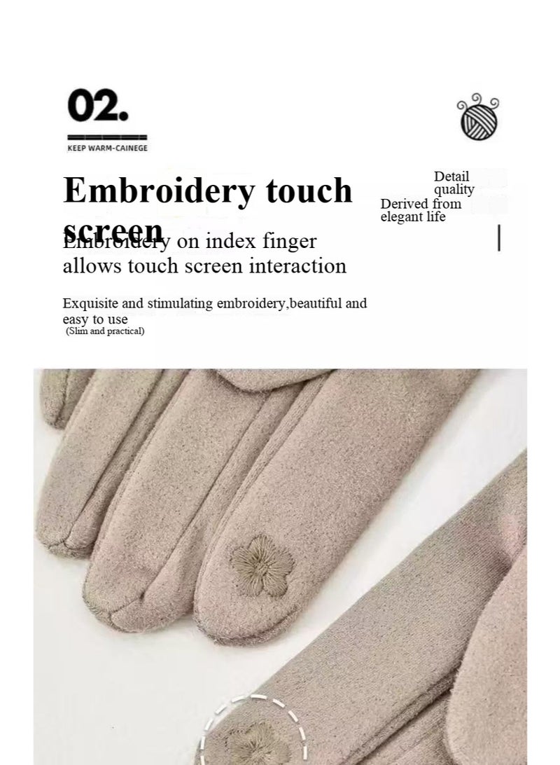 Women's Gloves Winter Thickened Warm Gloves Cycling Gloves - Image 3