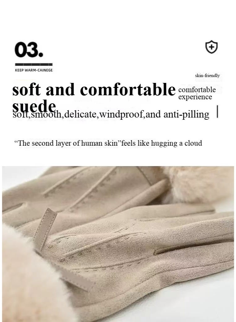 Women's Gloves Winter Thickened Warm Gloves Cycling Gloves - Image 4