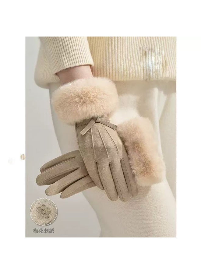 Women's Gloves Winter Thickened Warm Gloves Cycling Gloves - Image 1