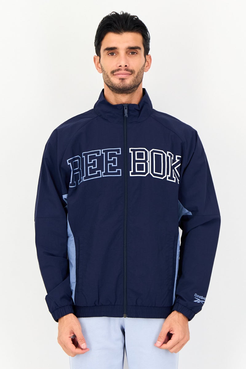 Reebok Men Sportswear Fit Long Sleeve Training Track Jacket, Navy - Image 1