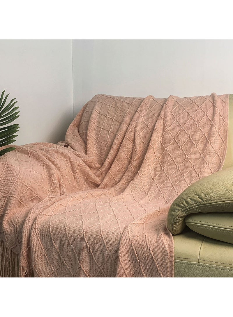 Soft Tassel Design Blanket,Pink