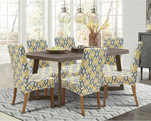 SPRINGRICO Chair Covers for Dining Room Set of 4 Stretch Dining Chair Cover Washable Spandex Kitchen Parsons Chair Slipcovers Removable Seat Protector for Home or Party 4 Pack Sunshine Zen - Image 3