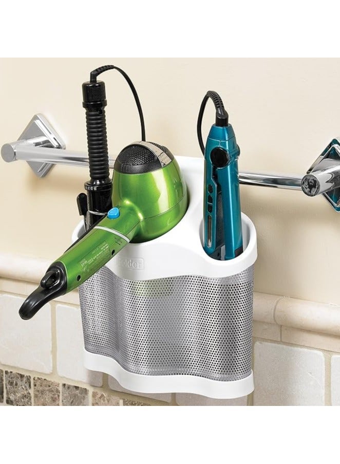 Polder Blow Dryer and Straightener Holder, Stainless Steel, White, - Image 3