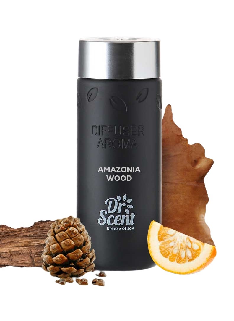 Dr Scent Dr Scent Premium Diffuser Aroma Oil- Amazonia Wood - Refreshing Bergamot and Seville Orange Blend | Leather and Balsamic Middle Notes | Woody Cedarwood Base | Long-lasting Fragrance 500ml  - Image 1