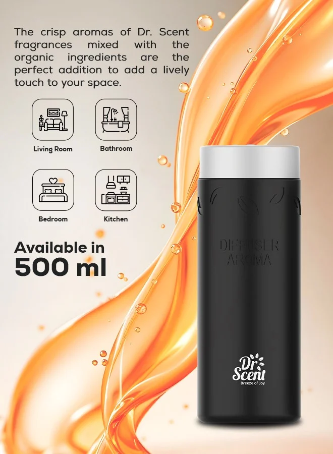 Dr Scent Dr Scent Premium Diffuser Aroma Oil- Amazonia Wood - Refreshing Bergamot and Seville Orange Blend | Leather and Balsamic Middle Notes | Woody Cedarwood Base | Long-lasting Fragrance 500ml