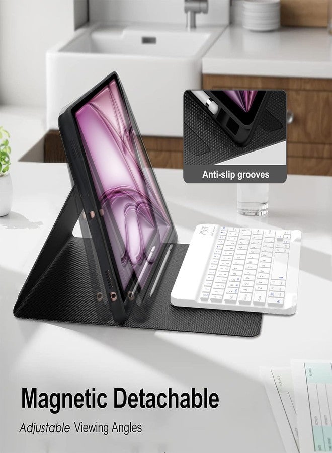 D DINGRICH iPad Keyboard Case Air 5th 4th Gen 2022/2020, Pro 2022 11-inch(4th Gen), Pro 11 1st/2nd/3rd 2018/2020/2021, Smart Folio Case with Pencil Holder, Detachable BT Keyboard - Image 2