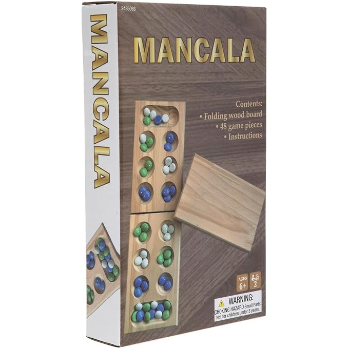 Hobby Lobby Traditional Mancala Board Game, 2 Player Strategy Game | 5-10 Minutes per Game - Image 1