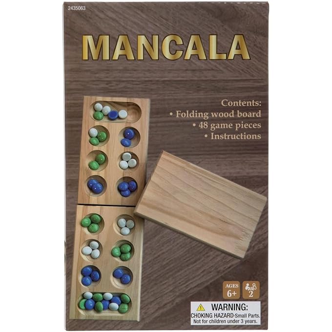 Hobby Lobby Traditional Mancala Board Game, 2 Player Strategy Game | 5-10 Minutes per Game - Image 2