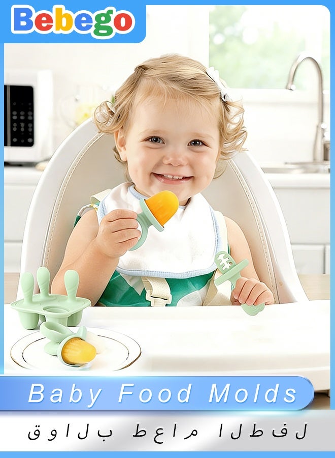 BEBEGO Baby Food Molds, Suitable for Ice Cream and Breast Milk Molds, Fruits, Children's Food and Ice Cubes - Easy Release, DIY Chocolate Cake Tools, Ideal New Year and Children's Gifts - Image 1