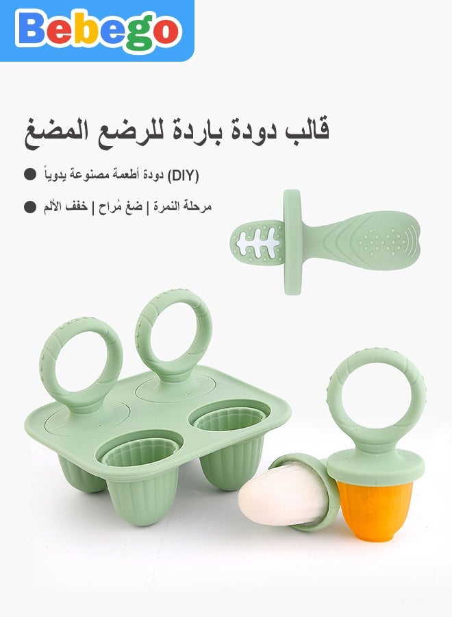BEBEGO Baby Food Molds, Suitable for Ice Cream and Breast Milk Molds, Fruits, Children's Food and Ice Cubes - Easy Release, DIY Chocolate Cake Tools, Ideal New Year and Children's Gifts - Image 3