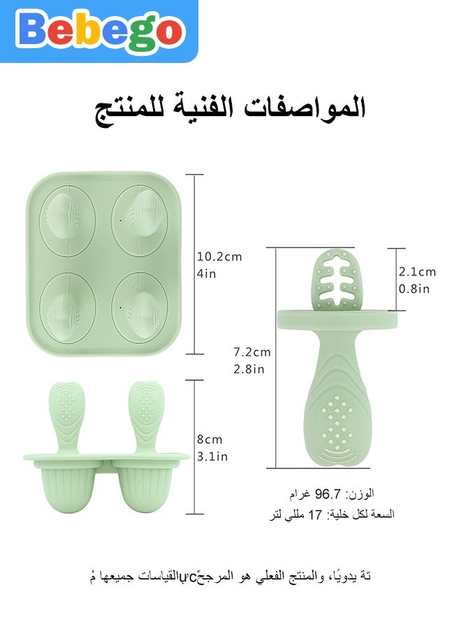 BEBEGO Baby Food Molds, Suitable for Ice Cream and Breast Milk Molds, Fruits, Children's Food and Ice Cubes - Easy Release, DIY Chocolate Cake Tools, Ideal New Year and Children's Gifts - Image 2
