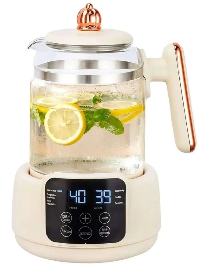 1.5L Smart Glass Electric Kettle 800W with Digital Temperature Control, Multifunction Electric Tea & Coffee Kettle with 304 Stainless Steel Heating Base, LED Display, Anti-Slip Comfortable Handle and Automatic Heating Functions - Image 1