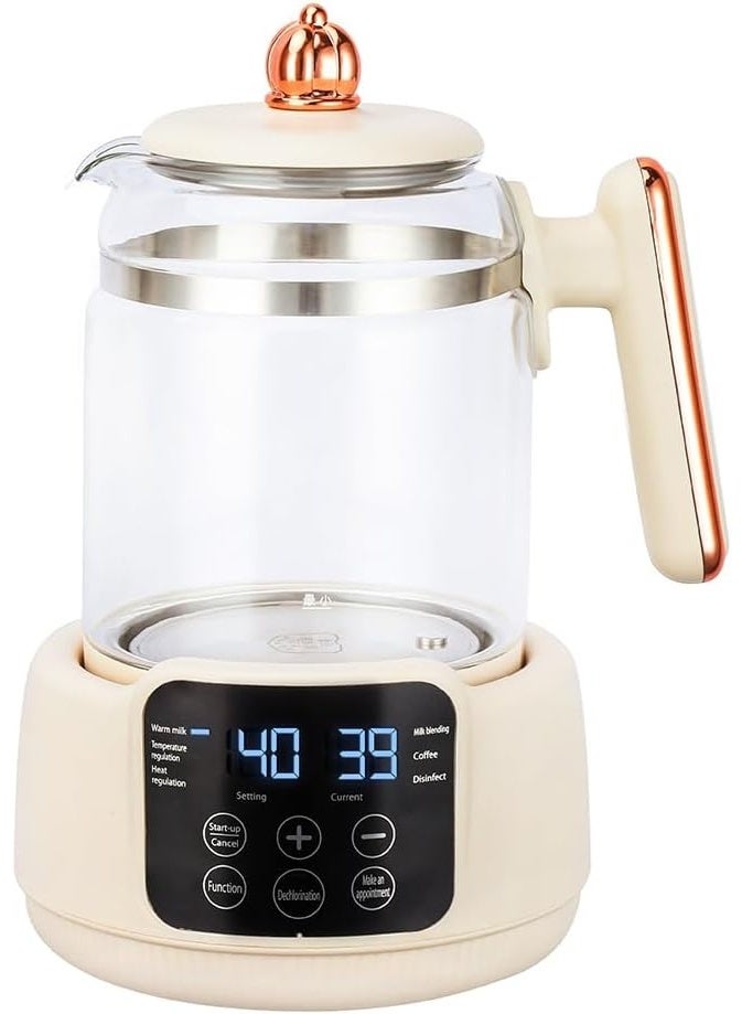 1.5L Smart Glass Electric Kettle 800W with Digital Temperature Control, Multifunction Electric Tea & Coffee Kettle with 304 Stainless Steel Heating Base, LED Display, Anti-Slip Comfortable Handle and Automatic Heating Functions - Image 2