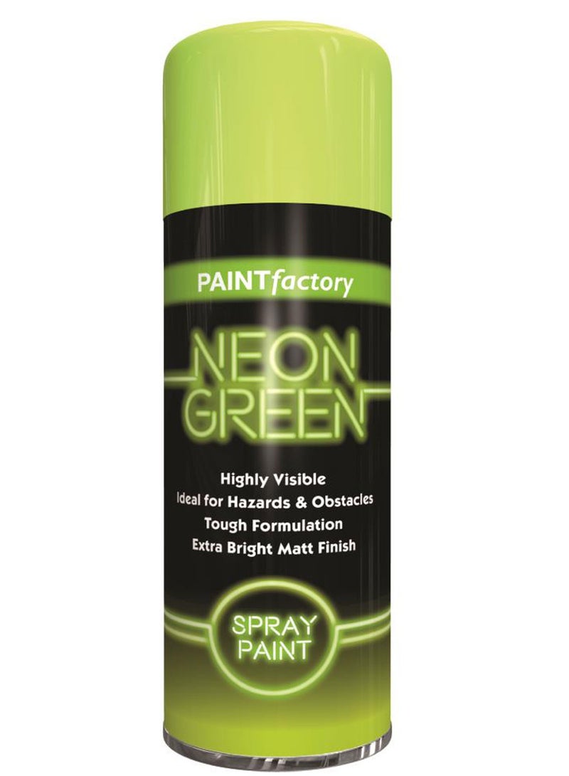 مصنع الطلاء دهان بخاخ نيون عالي الوضوح من مصنع الطلاء – اللون الأخضر ٤٠٠ مل - Image 1