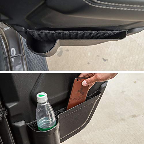JeCar Pocket Back Storage Organizer Box Compatible with Jeep Wrangler 2018-2023 JL 4-Door, Door Net Replacement, Black - Image 4