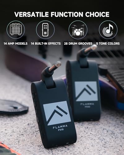 FLAMMA Guitar Headphone Amp Portable with 28 Drum Grooves 14 Builtin Effects 14 Amplifier Models 5 Tone Colors Support Bluetooth USB Audio Recording and Playback OTG Function Home Practice - Image 3
