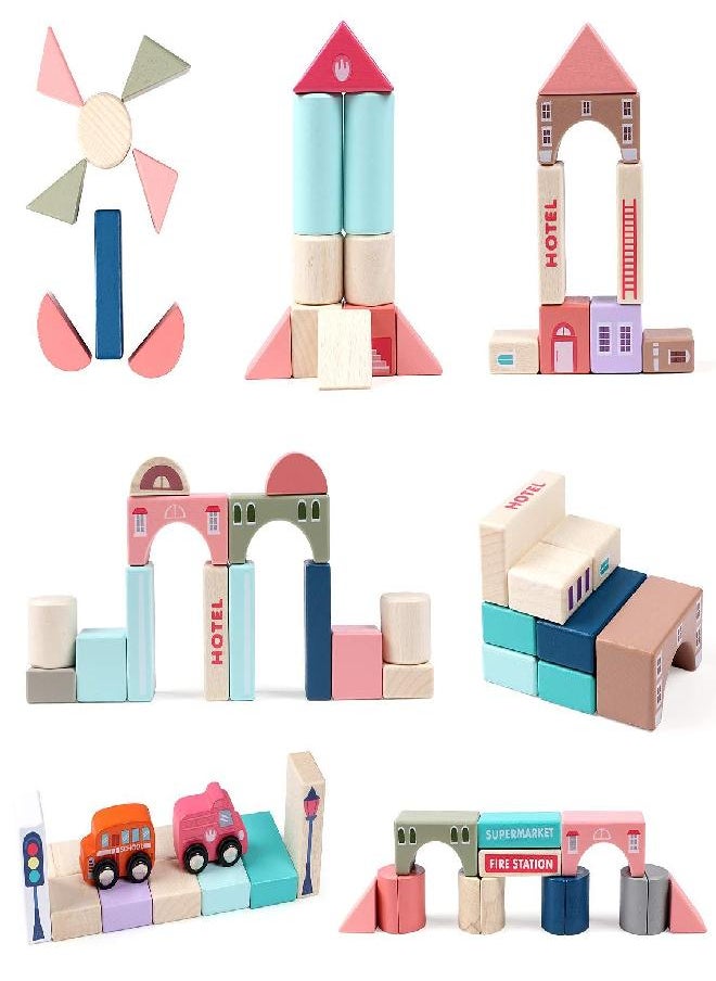 Lewo 115 PCS Wooden Building Blocks with City Map Construction Building Sets City Building Blocks Stacking Blocks Preschool Educational Learning Toys for 3 4 5 6 Years Old Kids Boys Girls Children - pzsku/Z34A29A59EA164C4DB40FZ/45/_/1686916254/568820f4-a921-461d-a0fd-af400e1102a4