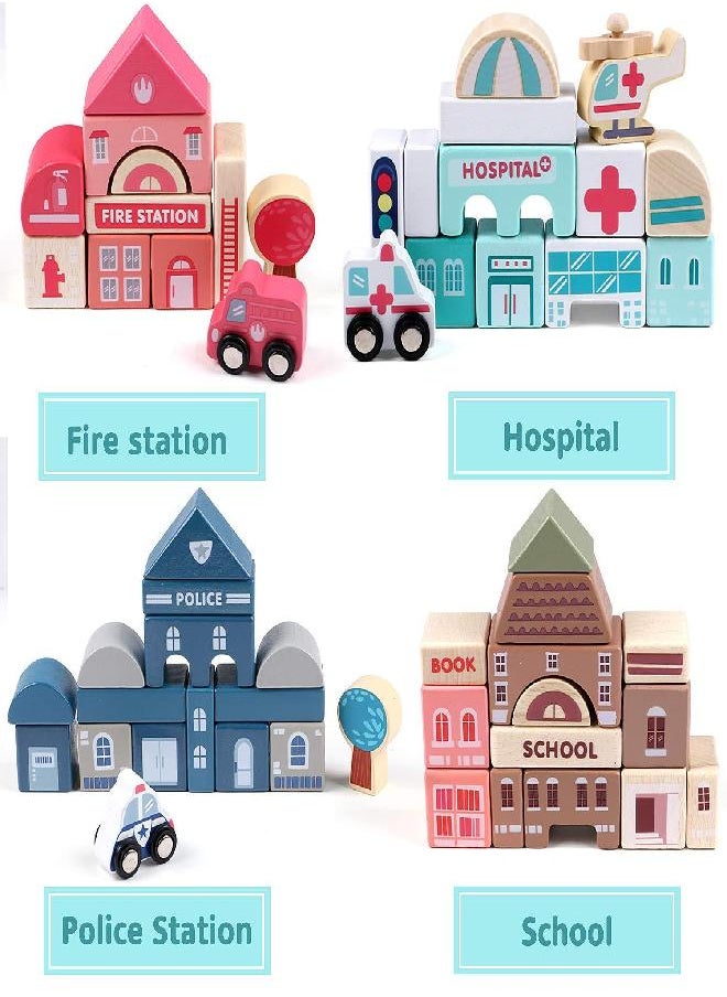 Lewo 115 PCS Wooden Building Blocks with City Map Construction Building Sets City Building Blocks Stacking Blocks Preschool Educational Learning Toys for 3 4 5 6 Years Old Kids Boys Girls Children - pzsku/Z34A29A59EA164C4DB40FZ/45/_/1686916381/b79276a8-d20e-4625-9900-885cd99cf742