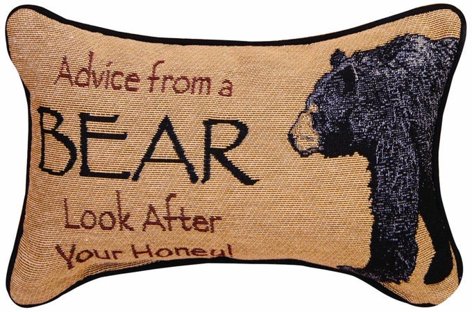 MANUAL THE LODGE COLLECTION REVERSIBLE THROW PILLOW 125 X 85INCH ADVICE FROM A BEAR X YOUR TRUE NATURE