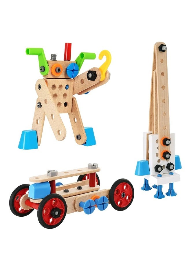 BRIO Builder 34587 - Builder Construction Set - 136-Piece Construction Set STEM Toy with Wood and Plastic Pieces for Kids Age 3 and Up