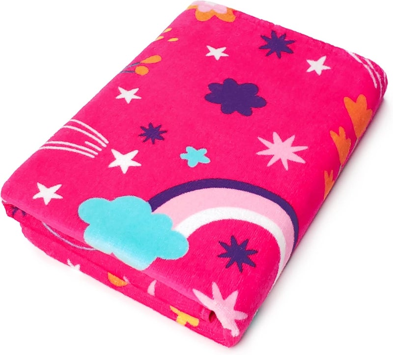 Softerry Love Unicorn Beach Towel Pink Fantasy Rainbow 30 x 60 inches 100 Cotton Velour 30 x 60 Pink - Image 5